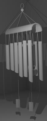 Model of a wooden wind-chime I made for school