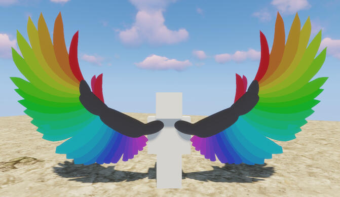 Wings model, base colours, animated.